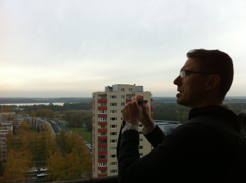 Vladimir Kulić on the 16th floor of an apartment building in Tallinn